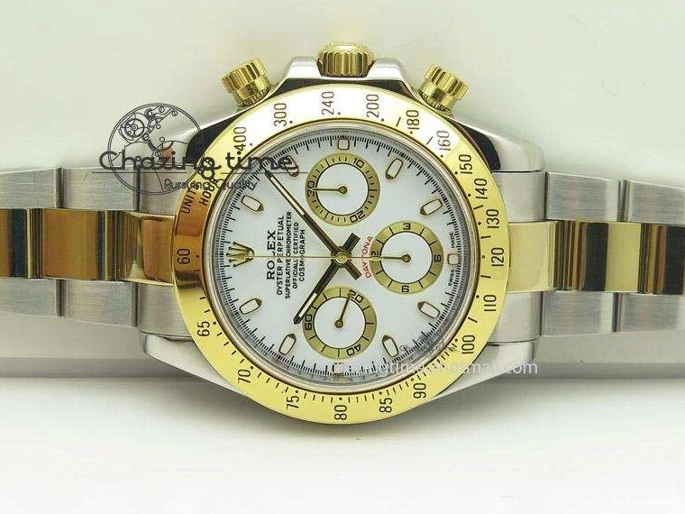 0128 ModernLook Daytona 116523 SS YG White Dial On SS YG Bracelet A7750 JF 4028